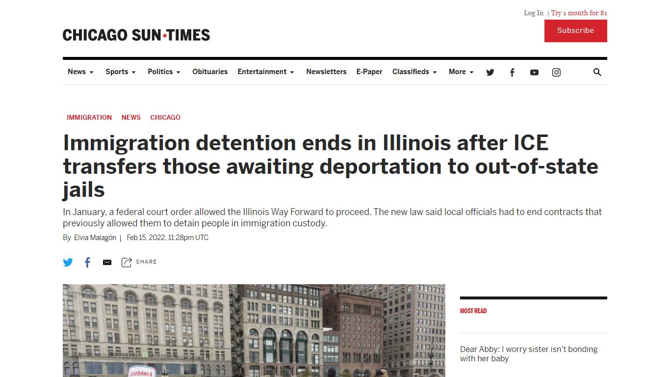 Immigration detention ends in Illinois after ICE ... - Chicago Sun-Times